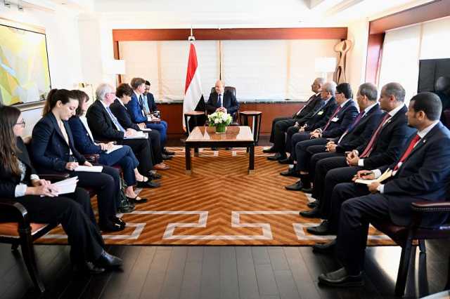 العليمي يناقش مع مسؤولين الدول الغربية مستجدات الوضع اليمني والضغوط المطلوبة للدفع بالمليشيا لتجديد الهدنة واحياء مسار السلام