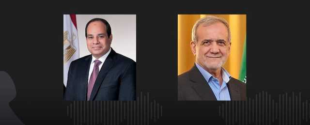 السيسي يشدد خلال اتصال مع الرئيس الإيراني على أهمية خفض التصعيد الإقليمي