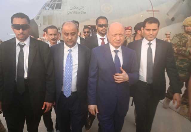 عاجل: الرئيس العليمي ورئيس الحكومة بن بريك يعودان الى العاصمة عدن