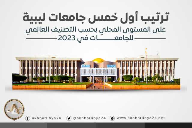 ترتيب أول خمس جامعات ليبية محليًا بحسب التصنيف العالمي للجامعات في 2023