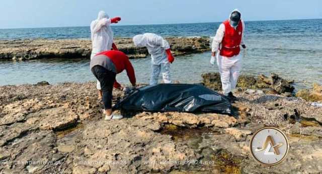 الهلال الأحمر ينتشل جثتين قبالة شواطئ صبراتة