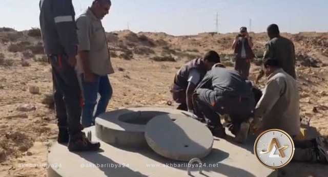 إزالة تعديات على مسار النهر الصناعي (أجدابيا – بنغازي)