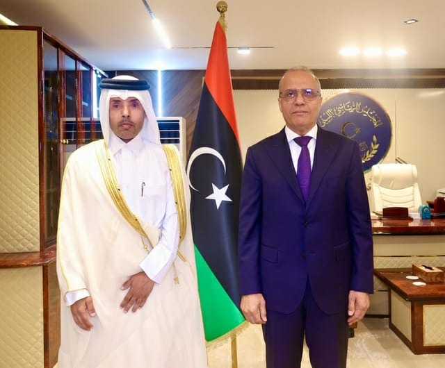 نائب رئيس المجلس الرئاسي الليبي يجتمع مع سفير دولة قطر