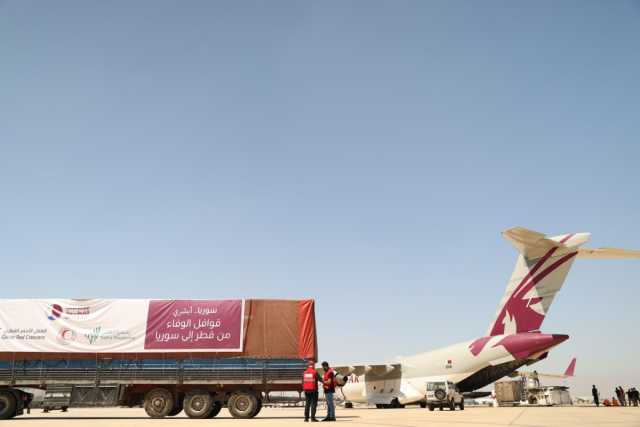 قطر ترسل 90 طنا من المساعدات الإنسانية إلى جميع المناطق السورية