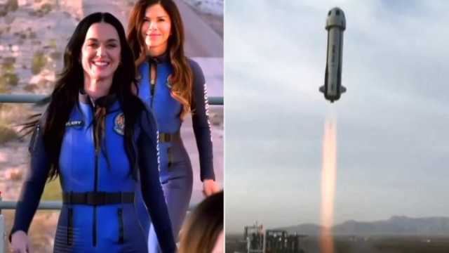 كاتي بيري تقبل الأرض بعد عودتها من رحلة إلى الفضاء.. فيديو