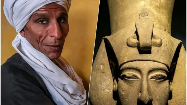 حارس مقبرة أخناتون يشعل مواقع التواصل لشبهه بالفراعنة