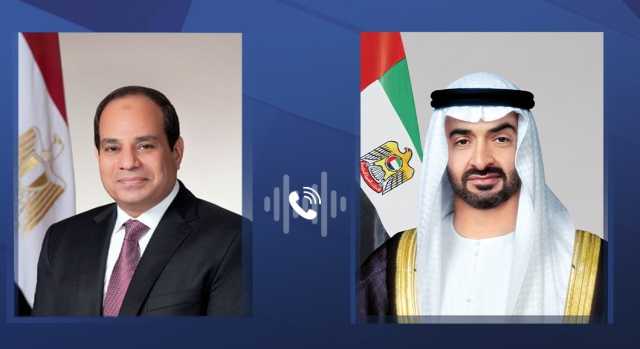 محمد بن زايد والسيسي يتبادلان هاتفياً التهاني بعيد الفطر المبارك