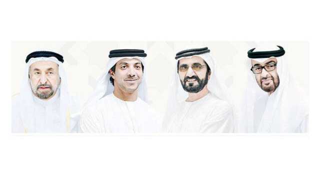 رئيس الدولة ونائباه وسلطان والحكام يهنئون ملك الأردن
