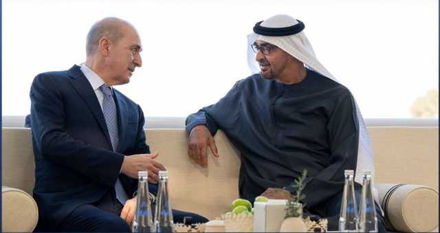 محمد بن زايد يبحث مع رئيس مجلس الأمة التركي تعزيز العلاقات الثنائية