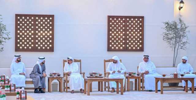 النعيمي والشرقي وسعود بن صقر يواصلون استقبال المهنئين برمضان