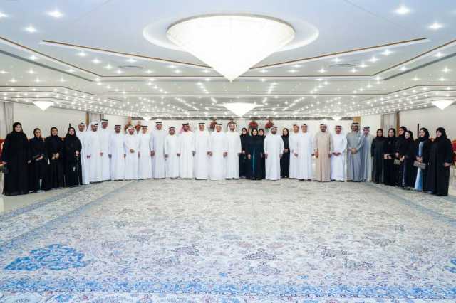 سعود بن صقر يتقبل تهاني وفد المجلس الوطني الاتحادي بشهر رمضان المبارك