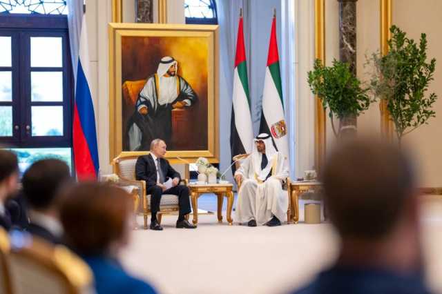 محمد بن زايد وبوتين يبحثان تعزيز العلاقات بين البلدين