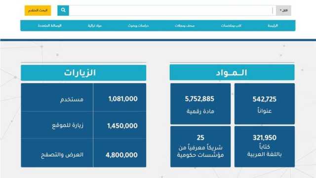 4.5 مليون مادة في مركز المعرفة الرقمي