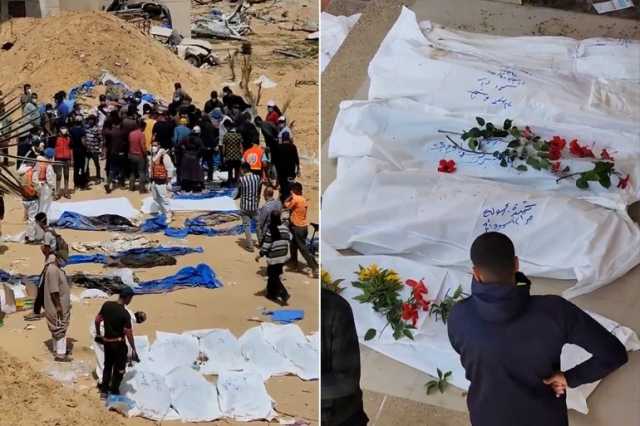 مشاهد المقابر الجماعية بمجمع ناصر في خان يونس تغزو المنصات