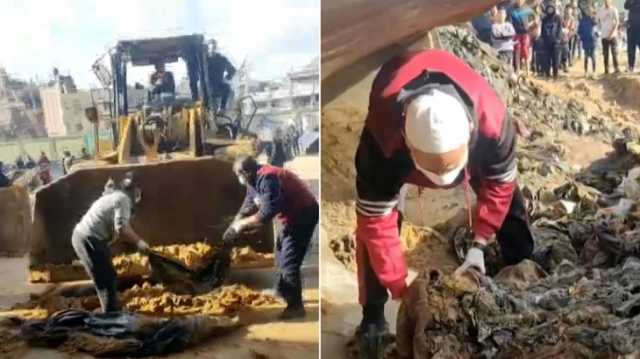 انتشال جثامين 30 شهيدا مكبلي الأيدي أعدمهم الاحتلال وحماس تدعو لتوثيق الجريمة
