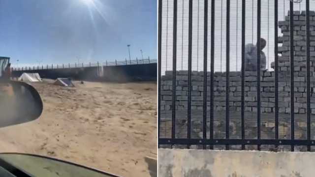 كيف علّق ناشطون على فيديو بناء السور الإسمنتي بين مصر وغزة؟