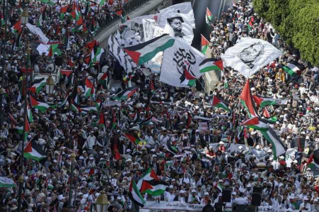 مسيرة حاشدة بالرباط وعواصم عالمية تتضامن مع غزة وفلسطين