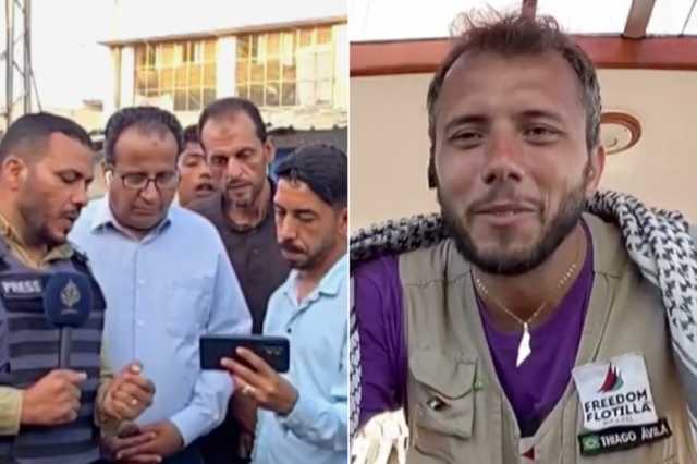 نشطاء سفينة مادلين يحاورون فلسطينيين من غزة