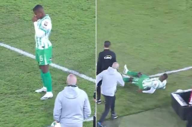 شاهد.. لقطة مخيفة للحظة انهيار لاعب بالدوري الكولومبي