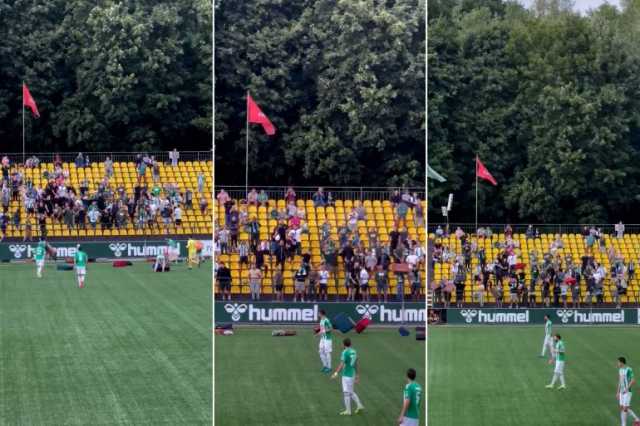 شاهد.. مشجعون يحتجون بطريقة غريبة في الدوري الليتواني