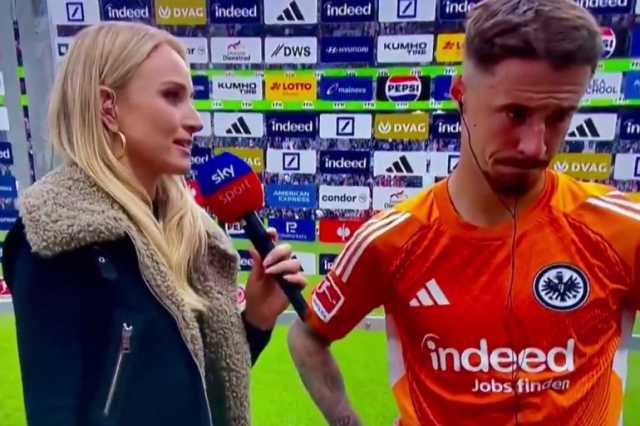شاهد.. موقف صادم لمراسلة مع لاعب فيردر بريمن في الدوري الألماني