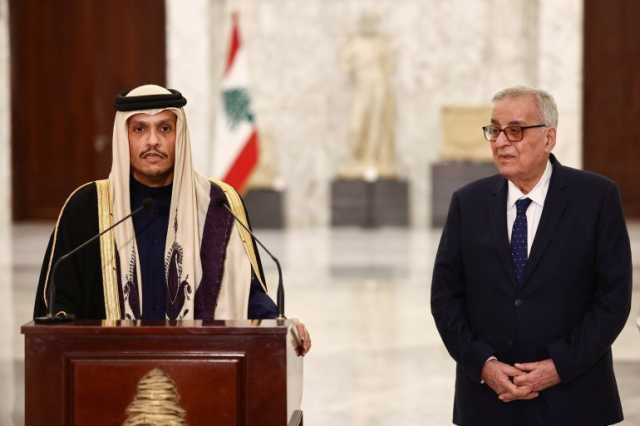 رئيس الوزراء القطري يؤكد من بيروت دعم مؤسسات لبنان بعد تشكيل الحكومة