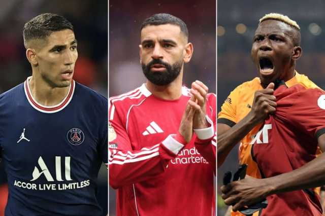 حكيمي ينافس صلاح وأوسيمين على جائزة أفضل لاعب أفريقي عام 2025