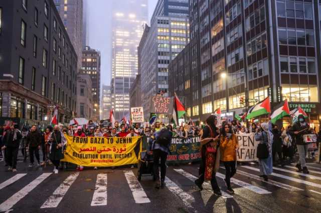 أغرقوا نيويورك من أجل فلسطين.. حراك يتظاهر تنديدا بالعدوان على عزة