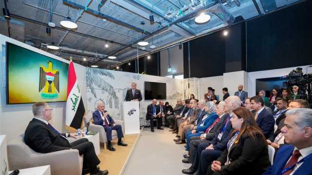 رشيد يفتتح الجناح العراقي بإكسبو: تقدم البشرية مرتبط بتطور الواقع البيئي