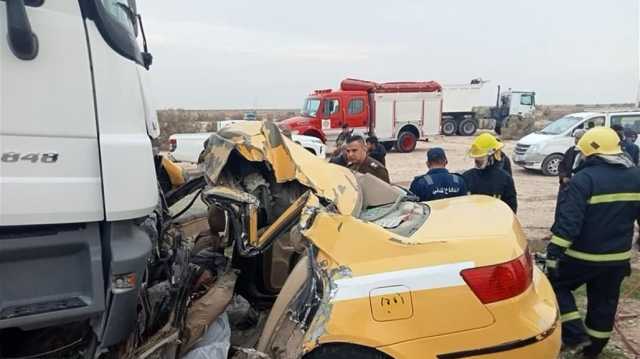 عجلة اجرة دخلت بشاحنة.. حادث سير ينهي حياة 4 اشخاص بواسط