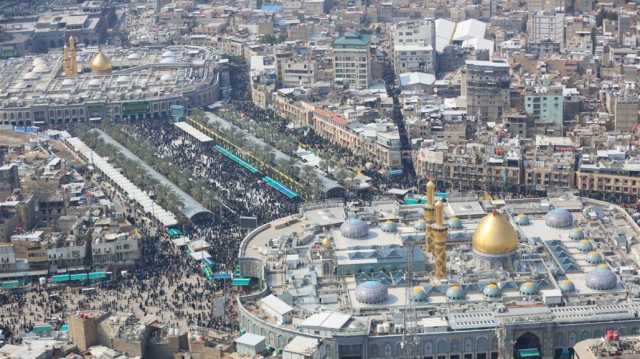 صور جوية لمدينة كربلاء المقدسة خلال زيارة النصف من شعبان