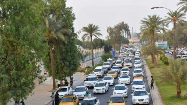 شوارع حمراء بالكامل.. خارطة بازدحامات بغداد الان
