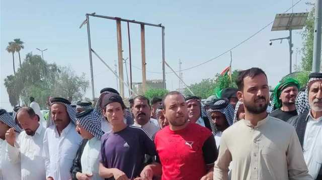 تظاهرات حاشدة أمام مبنى ديوان بابل بسبب شحة المياه