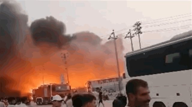 حريق ضخم في الطمر الصحي بالنجف