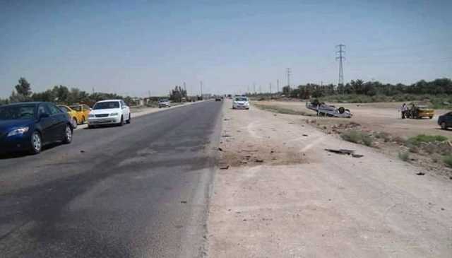 مصرع أب وابنه بحادث على طريق الموت بالأنبار