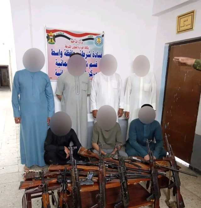 واسط.. الاطاحة بمطلقي عيارات نارية في النعمانية وضبط أسلحتهم
