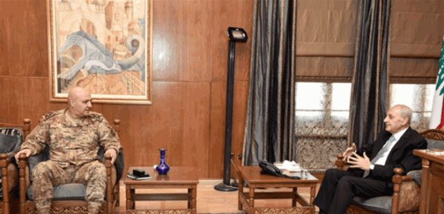 بري بحث مع قائد الجيش المستجدات: لبنان ملتزم الشرعية الدولية وهو يمارس حقه المشروع في الدفاع عن نفسه