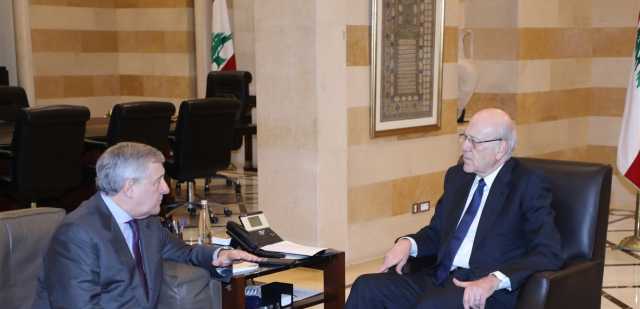 ميقاتي لوزير خارجية ايطاليا: لبنان يؤيد الحل السلمي والحكومة اوقفت الانهيار