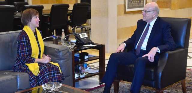 ورونيكا أطلعت ميقاتي على جولتها في المنطقة والاليات التي تسمح بتطبيق الـ1701