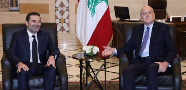 ميقاتي يزور الحريري في باريس مُطمئناً على صحته