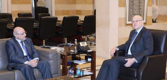 الرئيس ميقاتي اجتمع بنصري خوري وعرض معه الاوضاع بين البلدين والملفات المشتركة