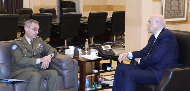 ميقاتي بحث في الـ 1701 مع لازارو والتقى وفدا من العسكريين المتقاعدين