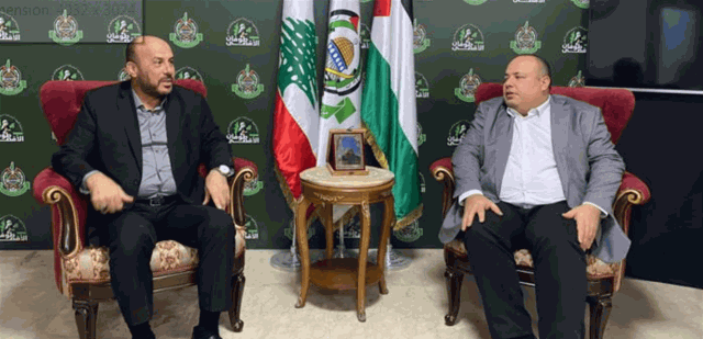 ممثل حماس في لبنان عرض مع وفد من القومي لتطورات العدوان على غزة