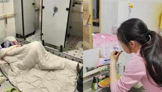 شابة صينية تعيش في حمام مكان عملها بسبب غلاء الإيجارات