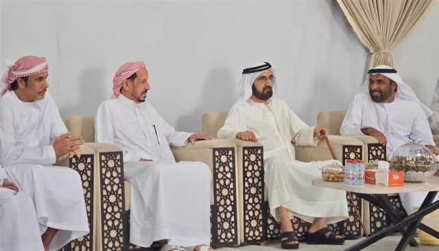 محمد بن راشد يعزي في وفاة سعيد مبارك مرخان