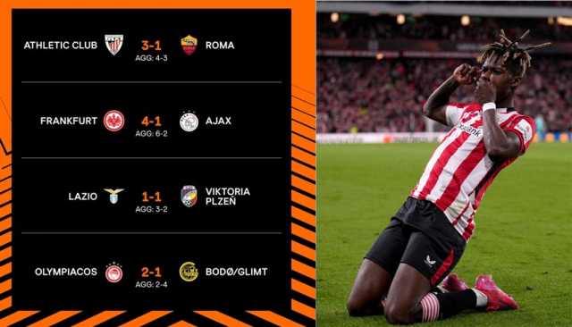 إينتراخت وبلباو ولاتسيو وبودو غليمت إلى ربع نهائي الدوري الأوروبي