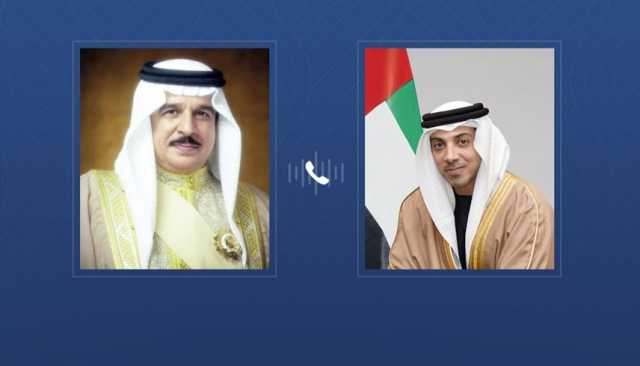منصور بن زايد يهنئ ملك البحرين هاتفياً بنجاح إطلاق القمر الاصطناعي 'المنذر'