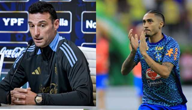 قبل ساعات من 'الكلاسيكو'.. سكالوني يرد على رافينيا