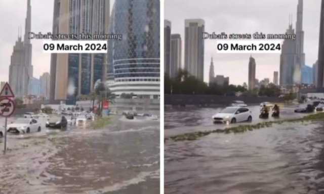 فيضانات .. عقب امطار غير معتادة في دبي