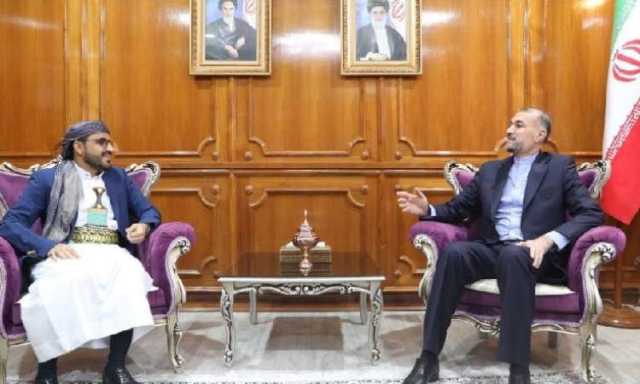 محمد عبدالسلام يبحث مع وزير الخارجية الإيراني آخر المستجدات الإقليمية والدولية
